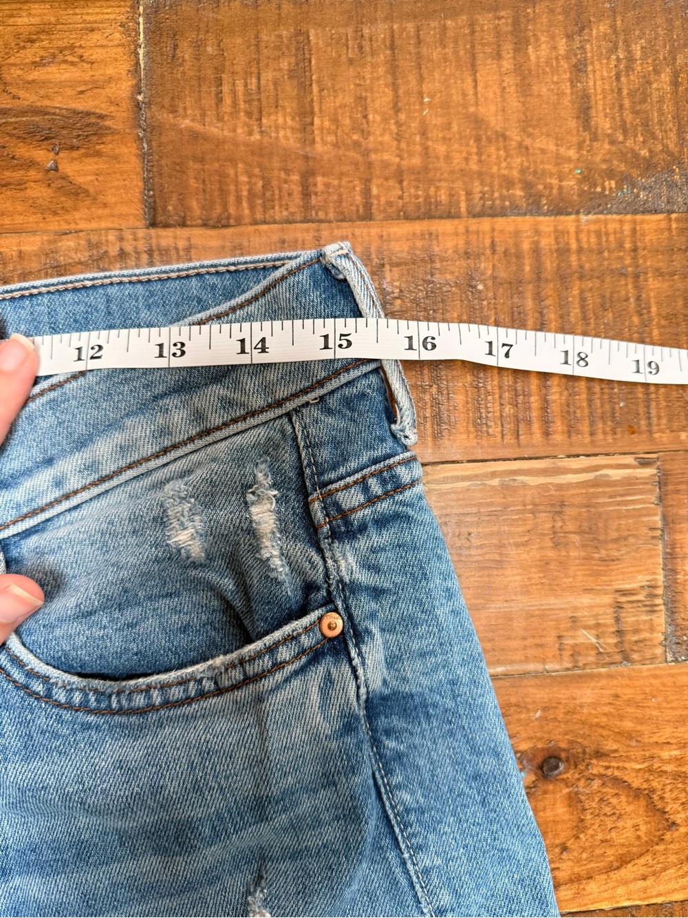 MOTHER The Inside Crop Step Fray Size 31 Modified Distressed Raw Hem Blue - Picture 12 of 12